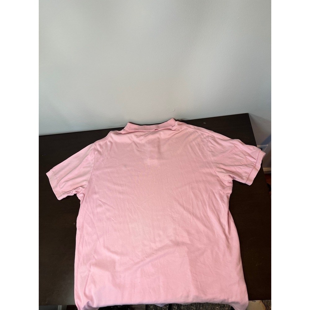 Polo Ralph Lauren Mens XL Pink Short Sleeve Cotton Pique Polo Shirt Blue Pony - Picture 5 of 5